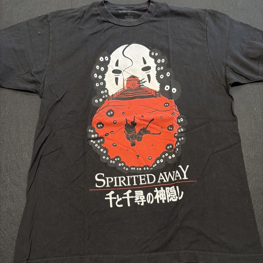 Rare Vtg 2001 Spirited Away Shirt Mens Large Black No-Face Anime Studio Ghibli